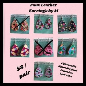 Faux Leather Teardrop Earrings